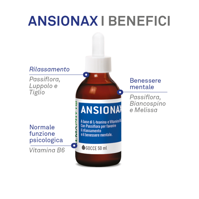 Ansionax i benefici: rilassamento e benessere mentale con passiflora, biancospino, melissa e vitamina B6 - ScegliNatura