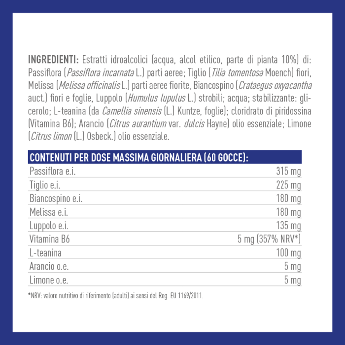 Ingredienti Ansionax: estratti vegetali e valori nutrizionali per dose giornaliera - ScegliNatura